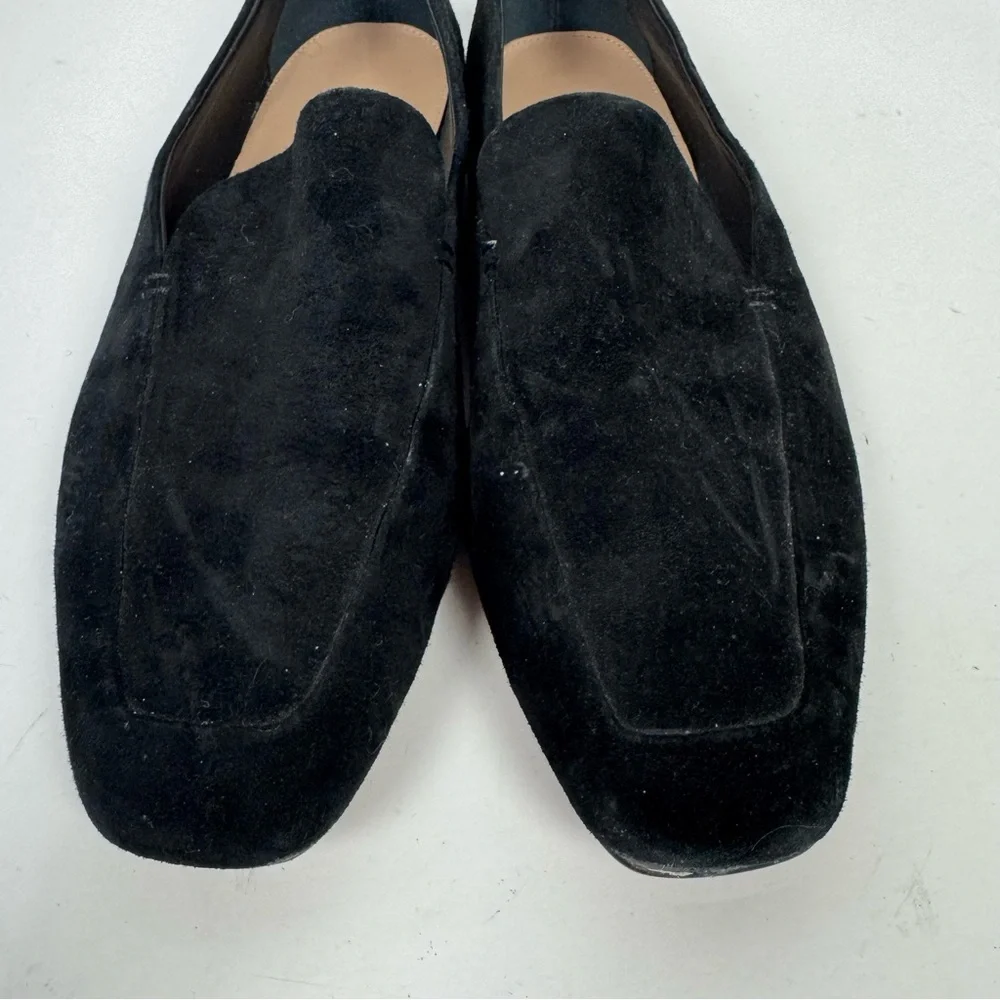 Banana Republic Black Leather Suede Slip On Flats Loafers - Picture 3 of 8